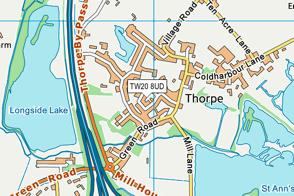 TW20 8UD map - OS VectorMap District (Ordnance Survey)