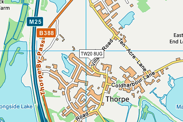 TW20 8UG map - OS VectorMap District (Ordnance Survey)