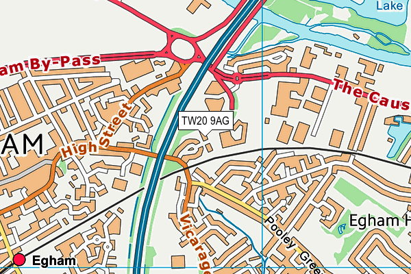 TW20 9AG map - OS VectorMap District (Ordnance Survey)