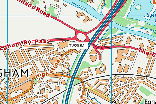 TW20 9AL map - OS VectorMap District (Ordnance Survey)