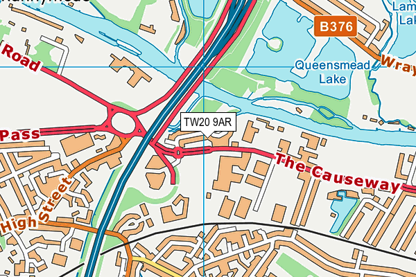 TW20 9AR map - OS VectorMap District (Ordnance Survey)