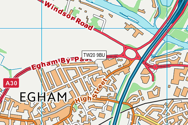 TW20 9BU map - OS VectorMap District (Ordnance Survey)