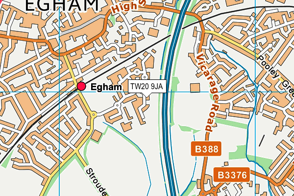 TW20 9JA map - OS VectorMap District (Ordnance Survey)