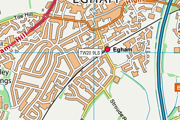 TW20 9LS map - OS VectorMap District (Ordnance Survey)