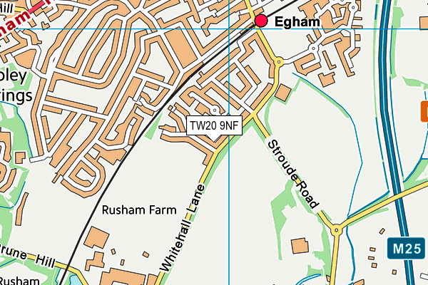 TW20 9NF map - OS VectorMap District (Ordnance Survey)