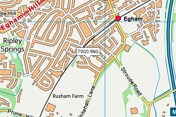 TW20 9NG map - OS VectorMap District (Ordnance Survey)