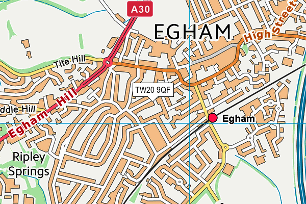 TW20 9QF map - OS VectorMap District (Ordnance Survey)