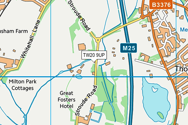 TW20 9UP map - OS VectorMap District (Ordnance Survey)