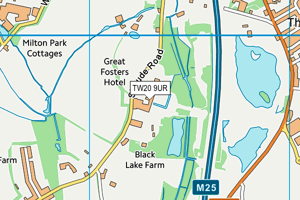 TW20 9UR map - OS VectorMap District (Ordnance Survey)