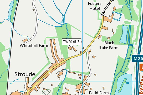 TW20 9UZ map - OS VectorMap District (Ordnance Survey)