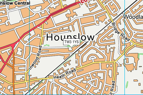 TW3 1YS map - OS VectorMap District (Ordnance Survey)