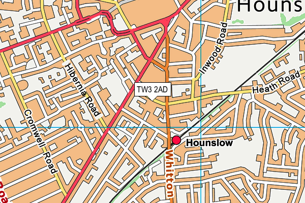 TW3 2AD map - OS VectorMap District (Ordnance Survey)
