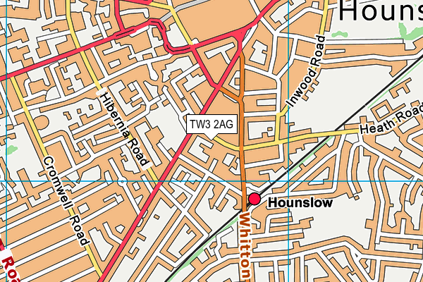 TW3 2AG map - OS VectorMap District (Ordnance Survey)