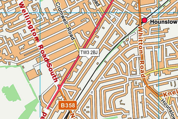 TW3 2BJ map - OS VectorMap District (Ordnance Survey)