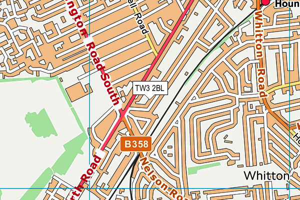 TW3 2BL map - OS VectorMap District (Ordnance Survey)