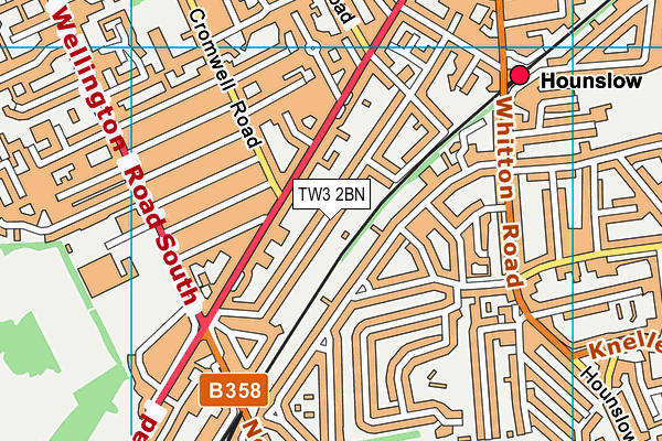 TW3 2BN map - OS VectorMap District (Ordnance Survey)