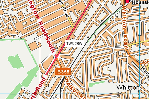 TW3 2BW map - OS VectorMap District (Ordnance Survey)