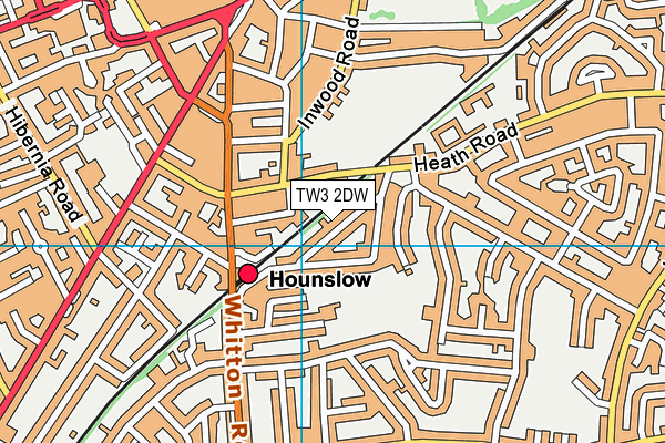 TW3 2DW map - OS VectorMap District (Ordnance Survey)