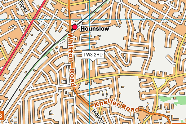 TW3 2HD map - OS VectorMap District (Ordnance Survey)