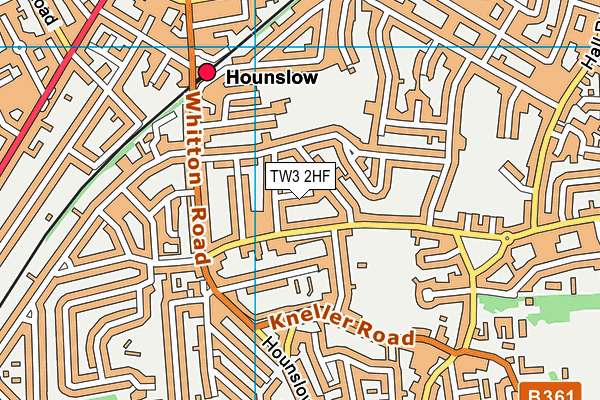 TW3 2HF map - OS VectorMap District (Ordnance Survey)