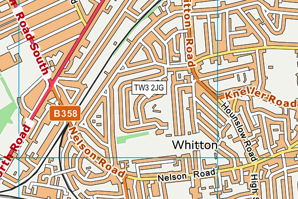 TW3 2JG map - OS VectorMap District (Ordnance Survey)
