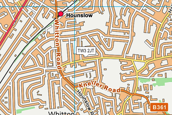 TW3 2JT map - OS VectorMap District (Ordnance Survey)