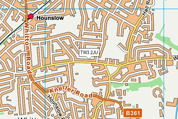 TW3 2JU map - OS VectorMap District (Ordnance Survey)