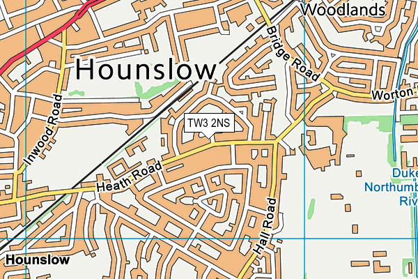 TW3 2NS map - OS VectorMap District (Ordnance Survey)
