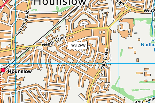 TW3 2PW map - OS VectorMap District (Ordnance Survey)