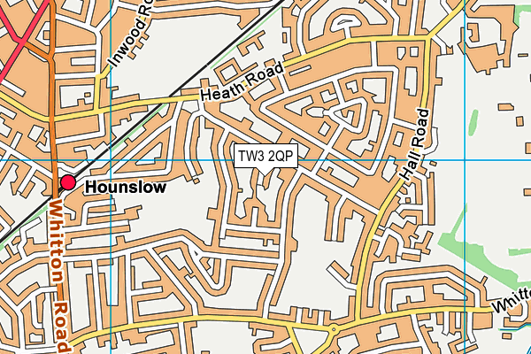 TW3 2QP map - OS VectorMap District (Ordnance Survey)