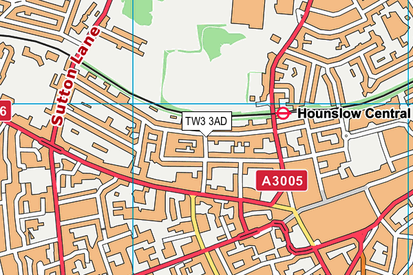 TW3 3AD map - OS VectorMap District (Ordnance Survey)