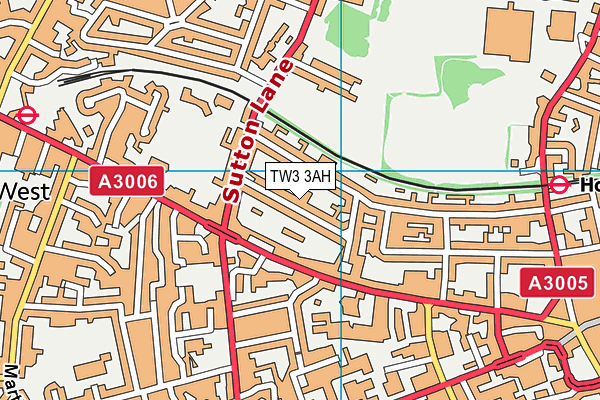 TW3 3AH map - OS VectorMap District (Ordnance Survey)