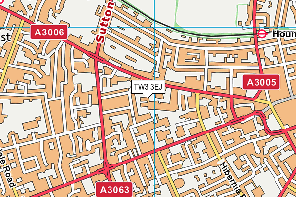 TW3 3EJ map - OS VectorMap District (Ordnance Survey)