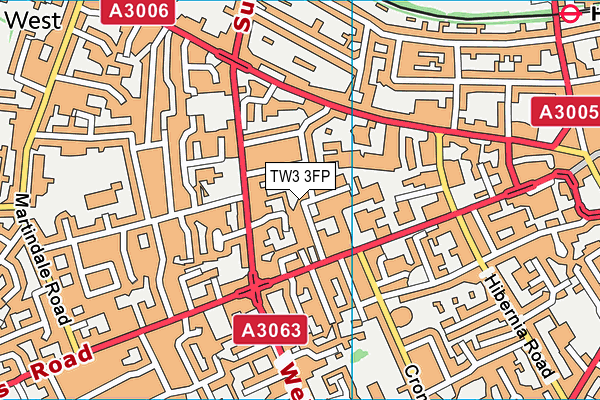 TW3 3FP map - OS VectorMap District (Ordnance Survey)