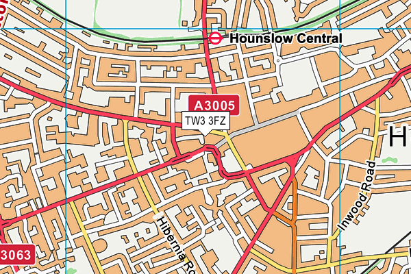 TW3 3FZ map - OS VectorMap District (Ordnance Survey)