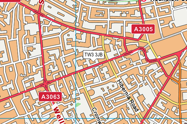 TW3 3JB map - OS VectorMap District (Ordnance Survey)