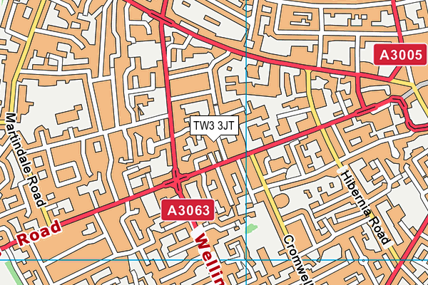 TW3 3JT map - OS VectorMap District (Ordnance Survey)