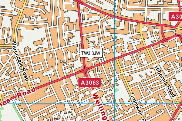 TW3 3JW map - OS VectorMap District (Ordnance Survey)