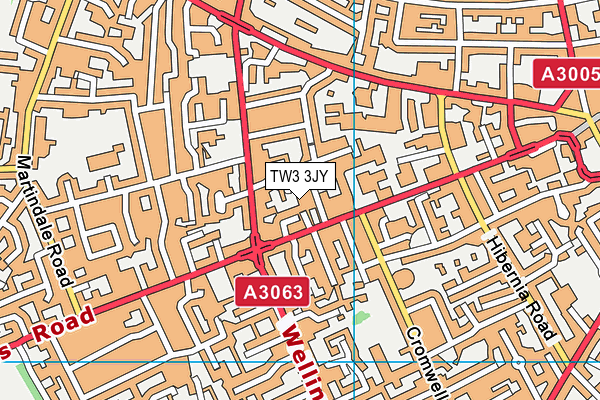 TW3 3JY map - OS VectorMap District (Ordnance Survey)