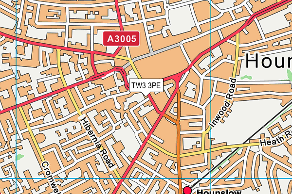 TW3 3PE map - OS VectorMap District (Ordnance Survey)