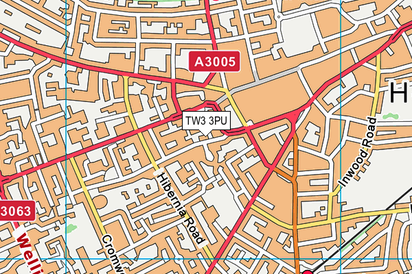 TW3 3PU map - OS VectorMap District (Ordnance Survey)