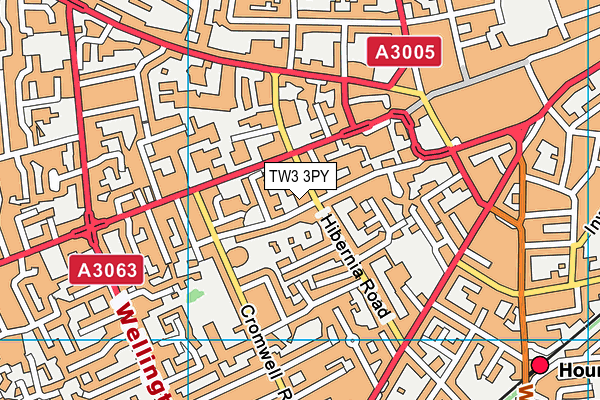 TW3 3PY map - OS VectorMap District (Ordnance Survey)