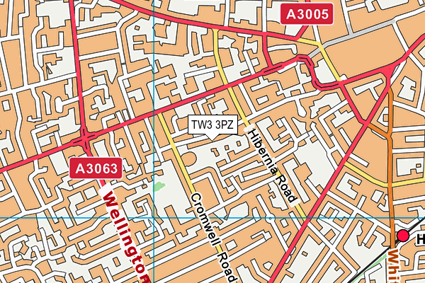 TW3 3PZ map - OS VectorMap District (Ordnance Survey)