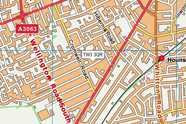 TW3 3QR map - OS VectorMap District (Ordnance Survey)