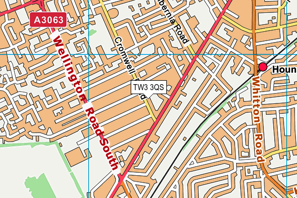 TW3 3QS map - OS VectorMap District (Ordnance Survey)