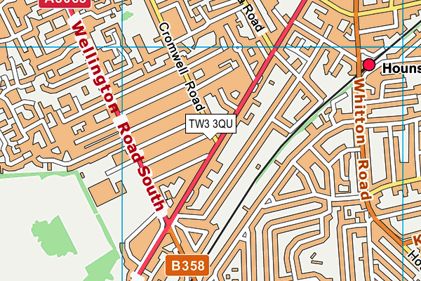TW3 3QU map - OS VectorMap District (Ordnance Survey)
