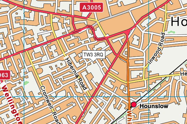 TW3 3RQ map - OS VectorMap District (Ordnance Survey)