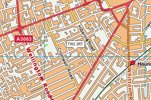 TW3 3RT map - OS VectorMap District (Ordnance Survey)