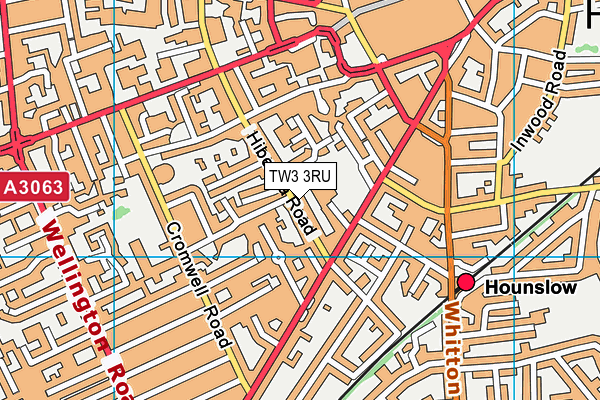 TW3 3RU map - OS VectorMap District (Ordnance Survey)