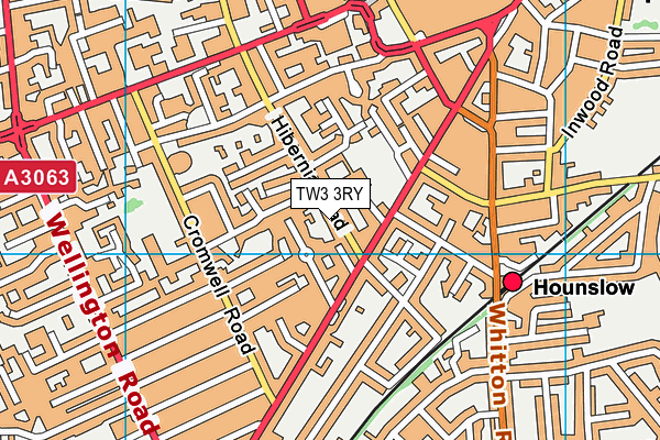 TW3 3RY map - OS VectorMap District (Ordnance Survey)